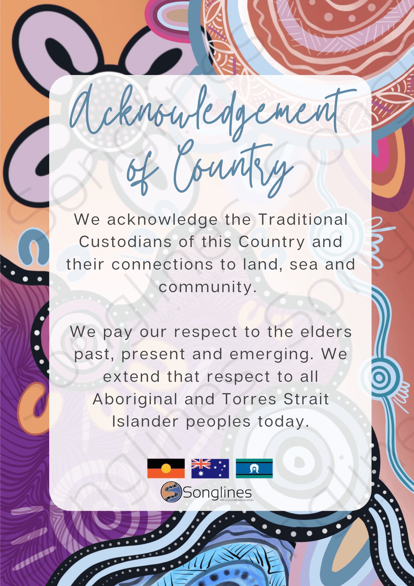 Awaken TEACH Tee Educator Tee's aboriginal art