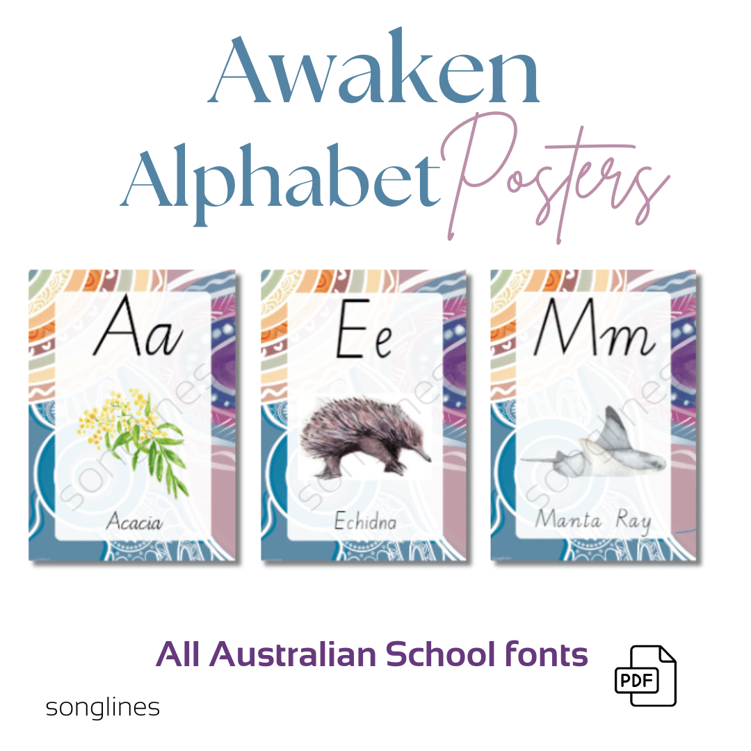 songlines-art-culture-education-Aboriginal-art_Indigenous-classroom-decor-awaken-digital-aboriginal-Alphabet-posters