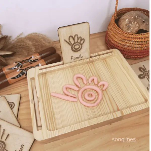 songlines-art-culture-education-Aboriginal-art-Indigenous-education-resources-montessori-sensory-writing-tray