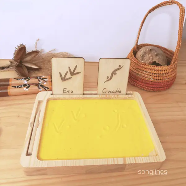 songlines-art-culture-education-Aboriginal-art-Indigenous-education-resources-montessori-sensory-writing-tray